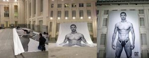 Instalación de lona de Cristiano Ronaldo